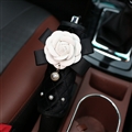 Camellia 1pcs Pearl Auto Handbrake Covers Plush Beautiful Brake Case Auto Interior Decro - Black