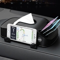 Creative Car Model Multifunction Car Tissue Box Plastic Phone Holder Cards Clip Block Storage Box - Black