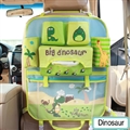 Cute Dinosaur Fold Multi-function Car Seat Back Hanging Pocket Thermal Insulation Storage Bag for Kid - Green