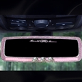 Elegant Gorgeous Bling Bling Diamonds Crystal Car Rearview Mirror Auto Brilliant Rearview Mirror - Pink