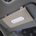 Leather Hanging Diamonds Tissue Box Case Auto Sun Visor Tissue Bag Interior Accessories - Beige