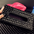 Luxury Creative Crystal Auto Tissue Paper Box Case Women Auto Interior Accessories - Black