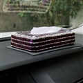 Luxury Creative Crystal Auto Tissue Paper Box Case Women Auto Interior Accessories - Purple