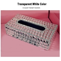 Luxury Creative Crystal Auto Tissue Paper Box Case Women Auto Interior Accessories - White