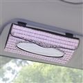 Luxury Creative Crystal Auto Tissue Paper Box Hanging Women Auto Interior Accessories - Pink