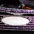 Luxury Creative Crystal Auto Tissue Paper Box Hanging Women Auto Interior Accessories - Purple