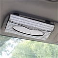 Luxury Creative Crystal Auto Tissue Paper Box Hanging Women Auto Interior Accessories - White