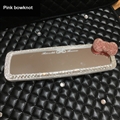 Pink Bowknot Gorgeous Bling Bling Diamonds Crystal Car Rearview Mirror Auto Brilliant Rearview Mirror - White