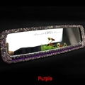 Pretty Gorgeous Bling Bling Diamonds Crystal Car Rearview Mirror Auto Brilliant Rearview Mirror - Purple