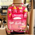 Rabbit Fold Multi-function Car Seat Back Hanging Pocket Thermal Insulation Storage Bag for Kid - Red