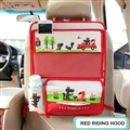 Red Hat Fold Multi-function Auto Seat Back Hanging Pocket Thermal Insulation Storage Bag for Kid - Red