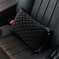 Winter Diamond Plush Car Waist Pillow Woman Universal Beautiful Cushions 1pcs - Black White