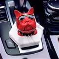 Cute Ornaments French Bulldog Car Decoration Air Freshener Solid Perfume Red Dog With Glasses - White Red