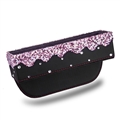 Gorgeous 1pcs Crystal Car Storage Bucket Leather Storage Box Diamond Auto Storage Bag - Purple