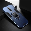 Car Magnet Anti Fall Full Covers Silicone Hard Shell Gasbag Back Cases for OnePlus 7 - Cyan + Ring