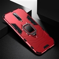 Car Magnet Anti Fall Full Covers Silicone Hard Shell Gasbag Back Cases for OnePlus 7 Pro - Red + Ring