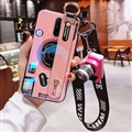Personality Camera Silicone Lanyard Covers Wristband Back Shell Soft Cases For OnePlus 7 Pro - Pink