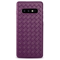 BV Woven Shield Back Covers Silicone Cases Knitted pattern Skin for Samsung Galaxy S10 Lite S10E - Purple