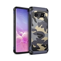 Camouflage Matte Silica Gel Shell TPU Shield Back Hard Cases Skin Covers for Samsung Galaxy S10 - Blue