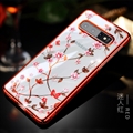 Diamond Butterfly Flower Bling Case Protective Shell Cover for Samsung Galaxy S10 Plus S10+ - Red