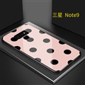 Lovers Polka Dots Mirror Surface Silicone Glass Covers Protective Back Cases For Samsung Galaxy Note9 - Pink