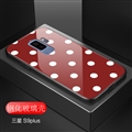 Lovers Polka Dots Mirror Surface Silicone Glass Covers Protective Back Cases For Samsung Galaxy S9 Plus S9+ - Red
