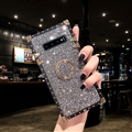 Luxury Crystal Bracket Soft Case Protective Shell Cover for Samsung Galaxy S10 Plus S10+ - Grey