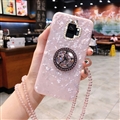 Luxury Diamond Lanyard Shuck Bling Case Protective Shell Cover for Samsung Galaxy S9 - Pink