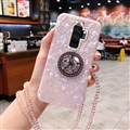 Luxury Diamond Lanyard Shuck Bling Case Protective Shell Cover for Samsung Galaxy S9 Plus S9+ - Pink