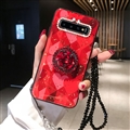 Luxury Rhinestone Silicone Hard Case Shell Cover for Samsung Galaxy S10 - Red