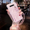 Luxury Rhinestone Silicone Soft Case Shell Cover for Samsung Galaxy S10 - Pink