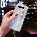Luxury Rhinestone Silicone Soft Case Shell Cover for Samsung Galaxy S10 - White