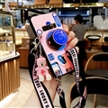 Personality Camera Silicone Lanyard Covers Wristband Back Shell Soft Cases For Samsung Galaxy S8 - Pink