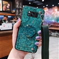 Ultrathin Matte Cases Lanyard Slanting Girl Back Covers for Samsung Galaxy S8 Plus S8+ - Green