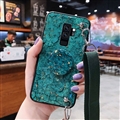 Ultrathin Matte Cases Lanyard Slanting Girl Back Covers for Samsung Galaxy S9 Plus S9+ - Green