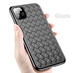 BV Woven Shield Back Covers Silicone Cases Knitted pattern Skin for iPhone 11 - Black