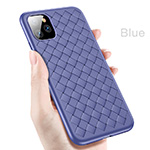 BV Woven Shield Back Covers Silicone Cases Knitted pattern Skin for iPhone 11 - Blue