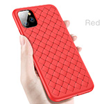 BV Woven Shield Back Covers Silicone Cases Knitted pattern Skin for iPhone 11 - Red