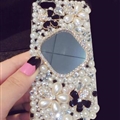 Flower Bling Pearl Covers Rhinestone Diamond Cases For iPhone 6S Plus - 03