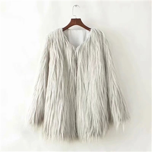 Cheap Cool Faux Fur Overcoat Fashion Women Coat - Green