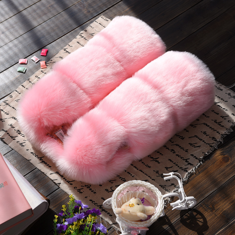 Cheap Cute Faux Fox Fur Vest Fashion Children Overcoat - Pink