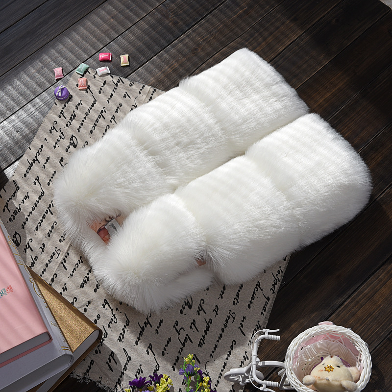 Cheap Cute Faux Fox Fur Vest Fashion Children Overcoat - White