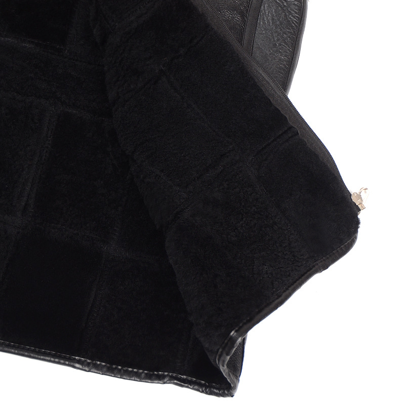 Cheap Furry Faux Fox Fur Vest Middle Aged Man Overcoat - Black