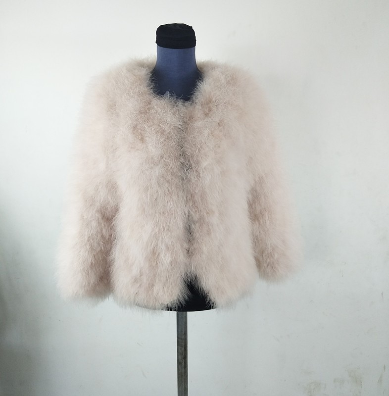 Cheap Good Warm Faux Ostrich Fur Vests Fashion Women Waistcoat - Beige