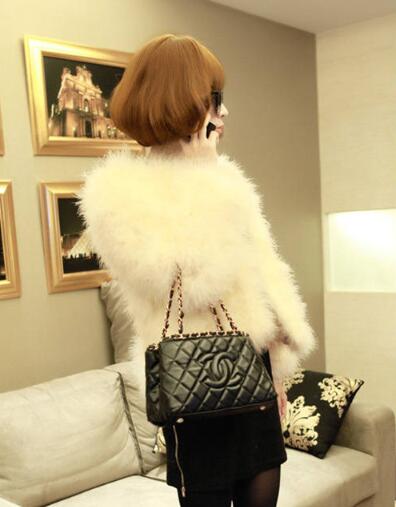 Cheap Good Warm Faux Ostrich Fur Vests Fashion Women Waistcoat - White