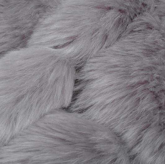 Cheap Warm Faux Fox Fur Overcoat Fashion Women Coat - Grey