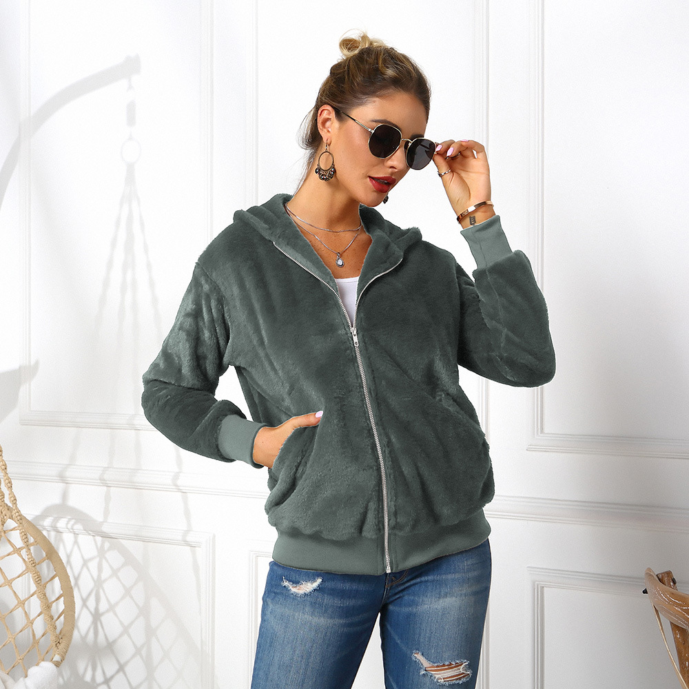 Cheap Warm Faux Rabbit Fur Overcoat Fashion Women Coat - Green 01