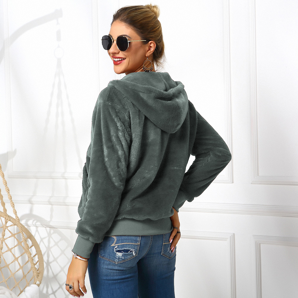 Cheap Warm Faux Rabbit Fur Overcoat Fashion Women Coat - Green 01