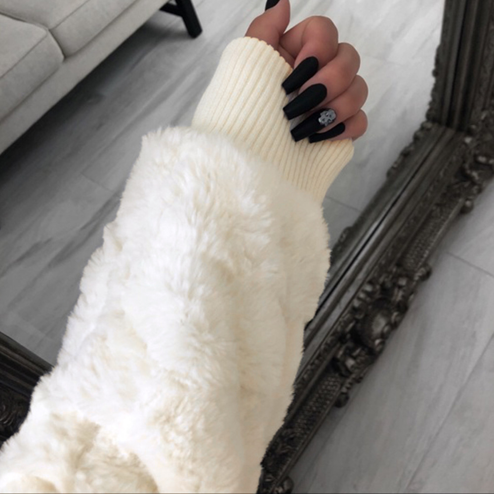 Cheap Warm Faux Rabbit Fur Overcoat Fashion Women Coat - Green 01