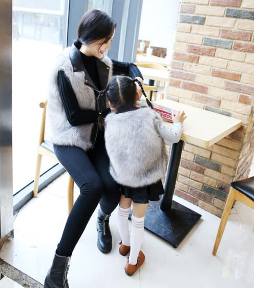 Cheap Winter Cool Faux Fur Vest Fashion Women Waistcoat - Grey